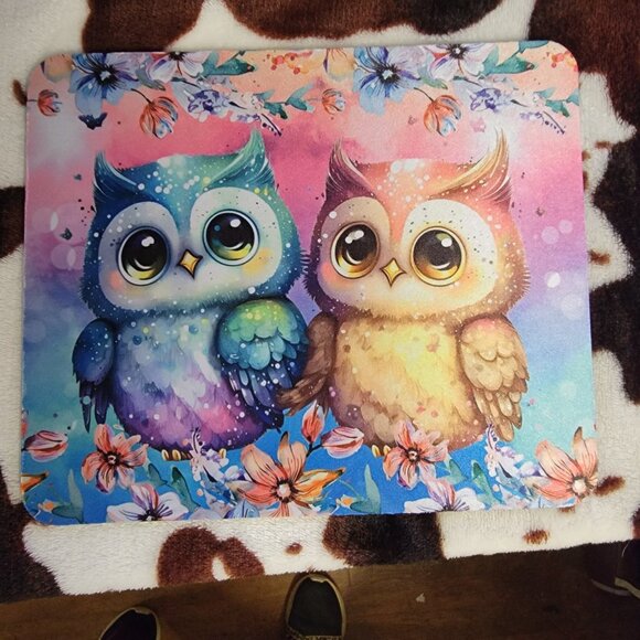 Owl Floral Computer Non Slip Custom Mouse Pad - Picture 9 of 9